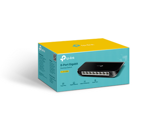 Tp-Link TL-SG1008D 8Port Gigabit Desktop Switch, Plastic Case, Features 8x10/100/1000Mbps ports, Auto MDI/MDIX, Power Budget According to Cable Length