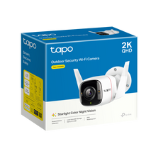 Load image into Gallery viewer, TP-Link Tapo Outdoor Security Wi-Fi Camera, K QHD (2560x1440), 2.4GHz, 2T2R, 2 × External Antennas, 1 × Ethernet Port, Smart AI Detection, Tapo-C320WS
