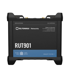 Teltonika RUT901 LTE Cat 4 Industrial Router, Dual-SIM, Wi-FI 4, 1 x WAN(100Mbps), 3 x LAN(100Mbps), MQTT, MODBUS, 1 x I/O IN, 1 x I/O OUT