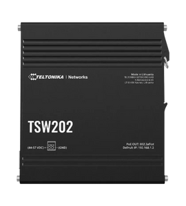 Teltonika TSW202 Layer 2+, 8 x 1 Gbps 2 x SFP Managed POE Switch (240W), 8x port PoE+ switch with 2x SFP ports for fibre optic communication, Profinet