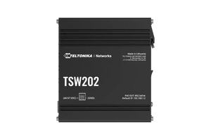 Teltonika TSW202 Layer 2+, 8 x 1 Gbps 2 x SFP Managed POE Switch (240W), 8x port PoE+ switch with 2x SFP ports for fibre optic communication, Profinet