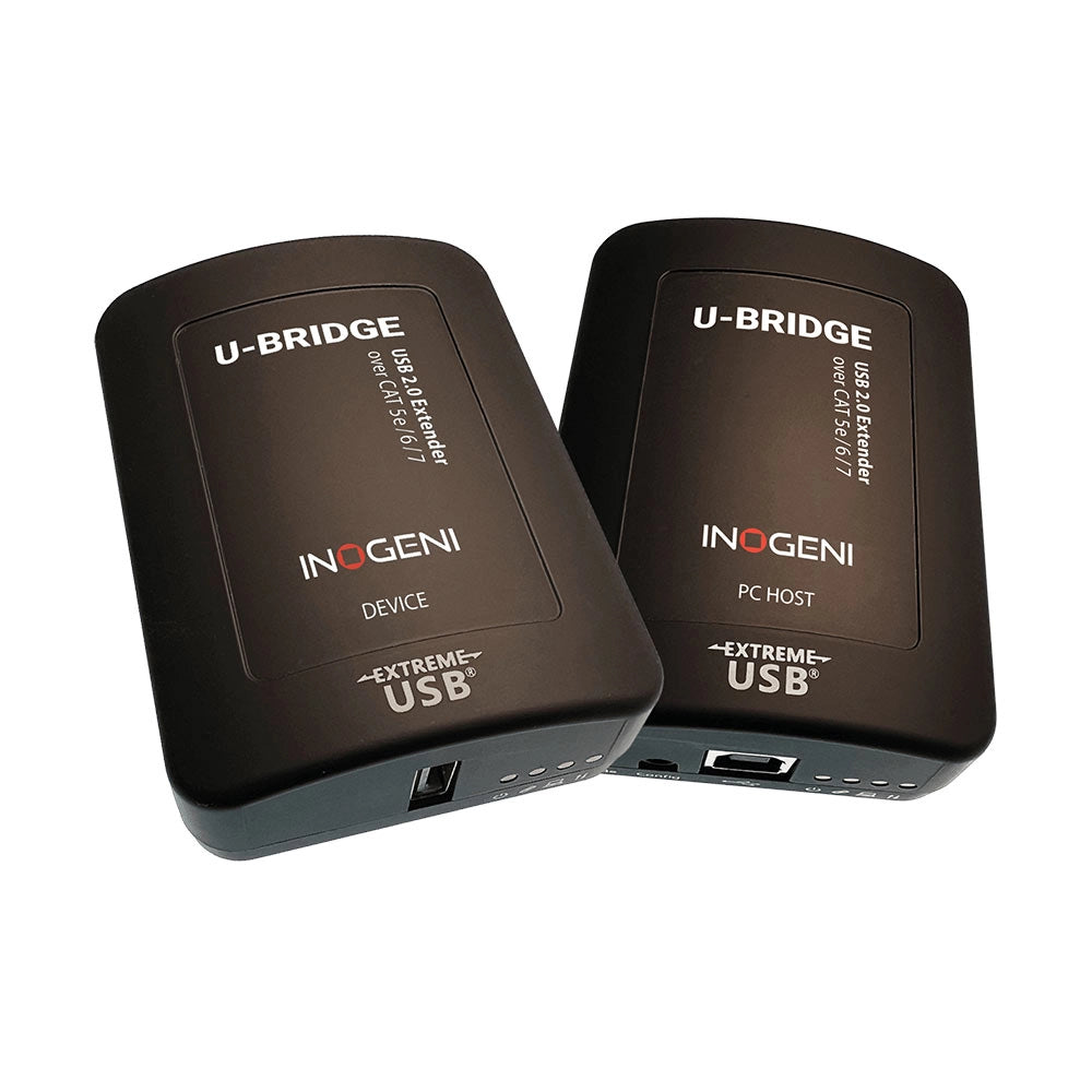 Inogeni - U-Bridge USB 2.0 video camera and audio extender enables high-speed USB 2.0 connections up to 100 m /330 ft. over a single CAT 5e/6/7 cable