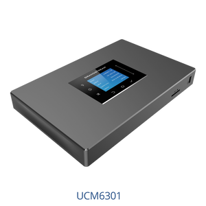 Grandstream GS-UCM6301 VoIP PBX, featuring 1x FXS, 1x FXO, 75 Simultaneous Calls, 500 SIP clients, LCD Display, OPUS Supported