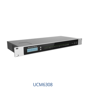 Grandstream GS-UCM6308 VoIP PBX, featuring 8x FXS and 8x FXO, with 450 Simultaneous Calls, 3000 SIP clients, LCD Display, OPUS Supported