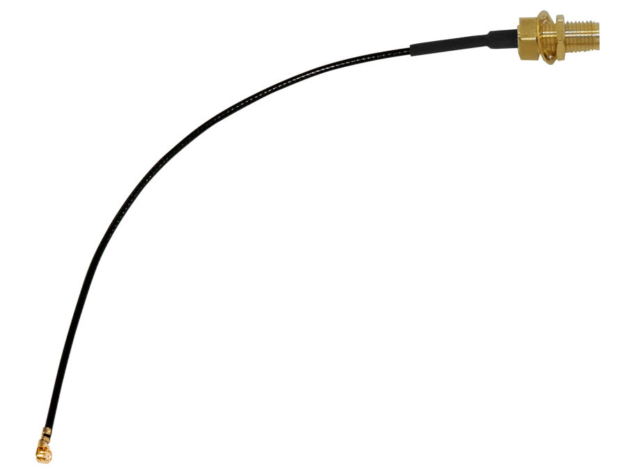 U.FL to SMA Female Bulkhead, can be used to allow external LTE antenna connections to Mikrotik LTE Antenna (Ant-MLTE), and for other RF Applications