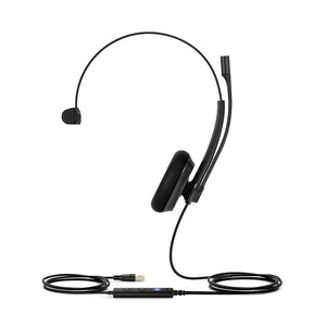Yealink UH34 Lite Single Earpiece USB Headset with Foam Ear Cushions, Plug & play, USB Support, Single earpiece, HD voice, noise-cancelling Microphone