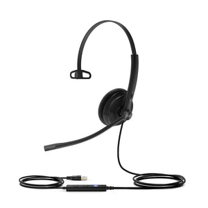 Yealink UH34 Lite Single Earpiece USB Headset with Foam Ear Cushions, Plug & play, USB Support, Single earpiece, HD voice, noise-cancelling Microphone