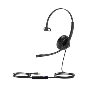 Yealink UH34 Single Earpiece USB Headset with Leatherette Ear Cushions - Enjoy Comfort and Quality Audio for Professional Calls and Music Listening
