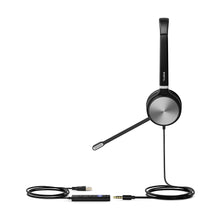 Load image into Gallery viewer, Yealink UH36 Dual Headset with USB &amp; 3.5mm, USB 2.0 and 3.5mm headset jackIn-line call / volume controls, Dual-earpiece, Soft leatherette ear cushions
