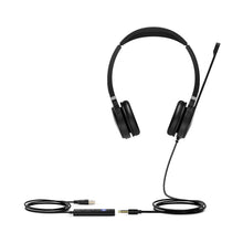 Load image into Gallery viewer, Yealink UH36 Dual Headset with USB &amp; 3.5mm, USB 2.0 and 3.5mm headset jackIn-line call / volume controls, Dual-earpiece, Soft leatherette ear cushions
