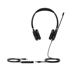 Yealink UH36 Dual Headset with USB & 3.5mm, USB 2.0 and 3.5mm headset jackIn-line call / volume controls, Dual-earpiece, Soft leatherette ear cushions