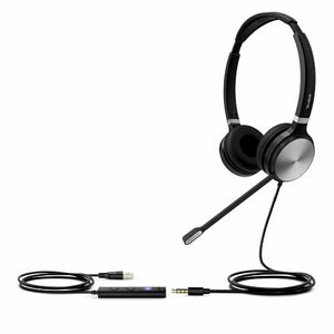 Yealink UH36 Dual Headset with USB & 3.5mm, USB 2.0 and 3.5mm headset jackIn-line call / volume controls, Dual-earpiece, Soft leatherette ear cushions