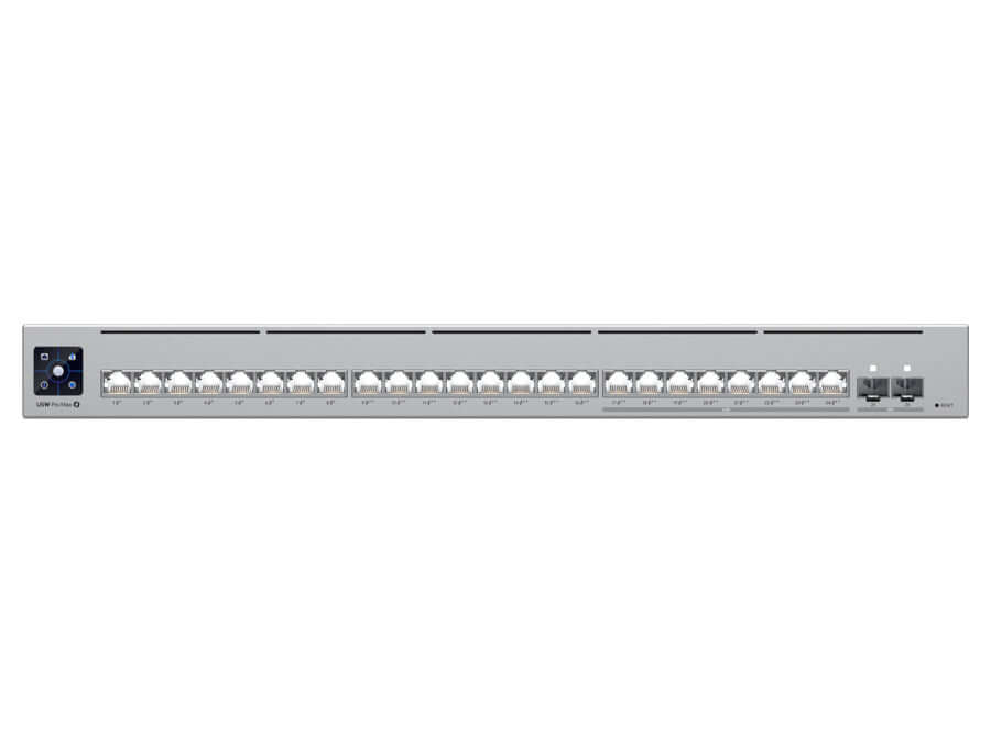 Ubiquiti UniFi Pro Max Switch 24 with 16PoE 8x 2.5Gbps PoE++ 400W, L3, 400W PoE budget, 16 GbE PoE Ports (8x PoE++ & 8x PoE+), 8x 2.5Gbps PoE++, 2SFP+