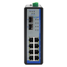 Load image into Gallery viewer, UOTEK 8G+2XG 10 Ports Unmanaged POE Industrial Ethernet Switch 10/100/1000M DIN-rail Switch IP40 Protection UT-60208G-8GT-2XGP-POE
