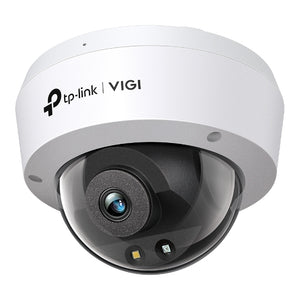 TP-Link VIGI 4MP Full-Color Dome Network Camera, IR/White Light, PoE/12V DC, 2.8 mm Fixed Lens, Built-In Microphone, micro-SD Slot, IK10, IP67