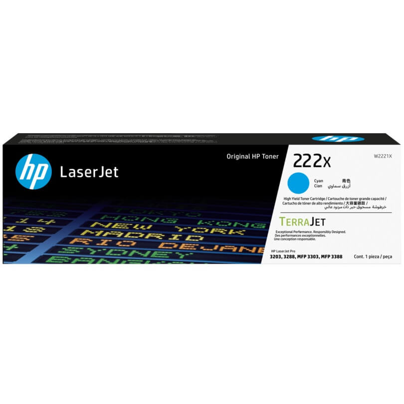 Hp 222x High Yield Cyan Original Laserjet Toner Cartridge W2221X