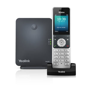 Yealink W60P DECT handset + Base, Includes W60B Base and W56H Handset, 2.4" 240x320 Pixel Back Light Colour LCD Display, 1 x Ethernet Ports 10/100 PoE