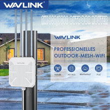 Load image into Gallery viewer, WavLink WiFi6 Indoor/Outdoor Dual Band 2.4G+5G AX1800/AX3000 Long Range IP67 WiFi Mesh Extender 4x8dBi High-gain Antennas

