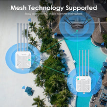 Load image into Gallery viewer, WavLink WiFi6 Indoor/Outdoor Dual Band 2.4G+5G AX1800/AX3000 Long Range IP67 WiFi Mesh Extender 4x8dBi High-gain Antennas
