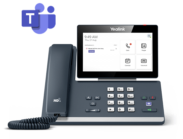 Yealink MP58-WH E2 Premium IP Phone with Bluetooth Handset for Microsoft Teams, with 7-inch adjustable touch screen, Excludes PSU