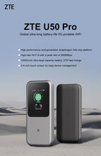 Load image into Gallery viewer, Unlocked Original ZTE Portable WiFi 5G Router MU5120 WIFI 6 10000mAh 3600Mbps NSA+SA Mobile Hotspot 5G Router With Sim Card Slot
