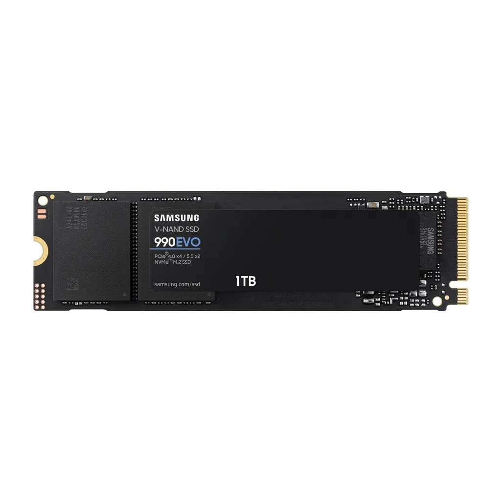 Samsung MZ-V9E1T0BW 990 EVO 1TB NVMe SSD - Read Speed up to 5000 MB/s; Write Speed to up 4200 MB/s; Random Read up to 680,000 IO