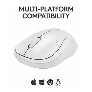 Logitech M240 Silent Bluetooth Mouse, Ambidextrous, wireless mouse, 3 buttons, Scroll type: Wheel. Power source: Batteries - Off White, 910-007120