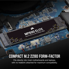 Load image into Gallery viewer, Corsair MP600 ELITE 1TB Gen4 PCIe x4 NVMe M.2 SSD (no heatsink), Component for PC, PCI Express 4.0, 3D TLC
