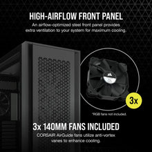 Load image into Gallery viewer, Corsair 7000D Airflow Tempered Glass Full Tower PC CASE Black, 6x3.5&#39;&#39;; 4x2.5&#39;&#39;, Upto 420mm Liquid Cooler, ATX, Width 248mm, Depth 550mm, Height 600mm
