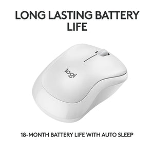 Logitech M240 Silent Bluetooth Mouse, Ambidextrous, wireless mouse, 3 buttons, Scroll type: Wheel. Power source: Batteries - Off White, 910-007120