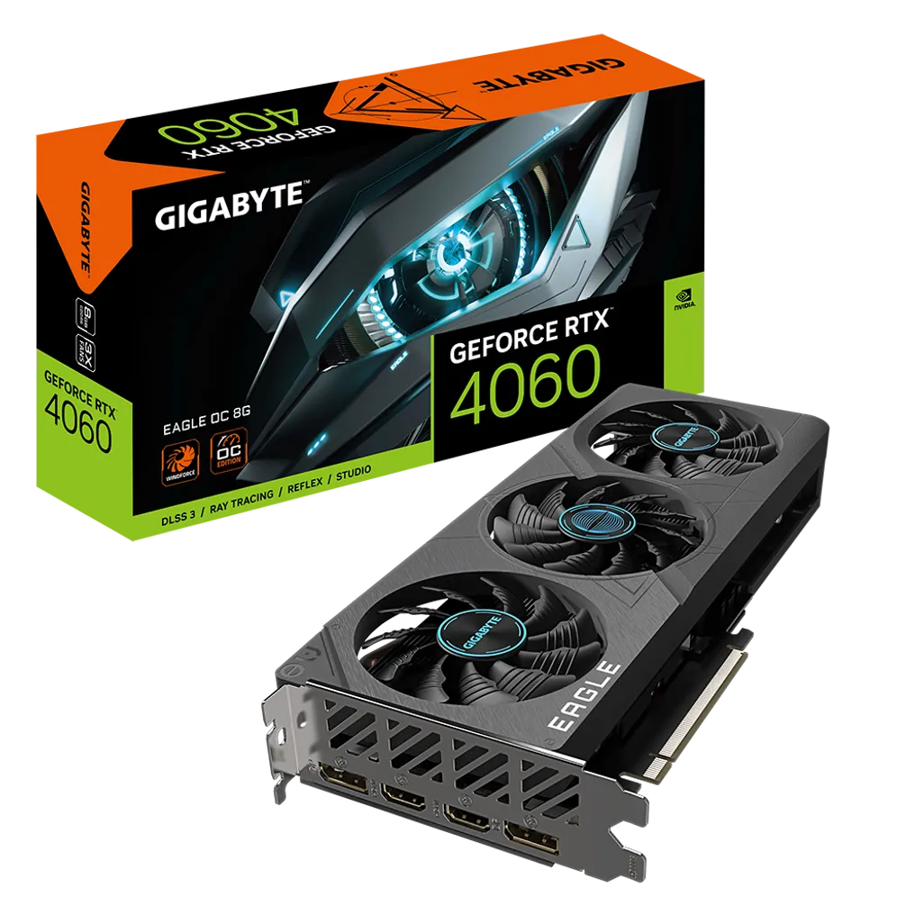 GIGABYTE Graphics nVidia GeForce RTX 4060 Eagle OC - 8G GDDR6 HDMIx2/DP x2