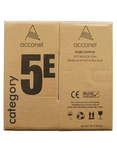 Load image into Gallery viewer, Acconet 100-meters Roll CAT5e Network Cable - Black, Solid Copper, UV Protected, STP - (for Outdoor Use) - durable and weatherproof LAN Cable
