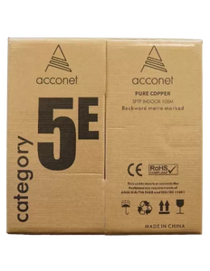 Acconet 100-meters Roll CAT5e Network Cable - Black, Solid Copper, UV Protected, STP - (for Outdoor Use) - durable and weatherproof LAN Cable