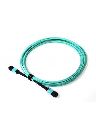 Fibre Optics Patch Cable with Connectors, 5 Meters, Acconet Patch Lead 12-Core MPO Female to MPO Female 5M, OM3 B Type, 3.0mm, LSZH - AC-Fib-Pl-Mpo-5m