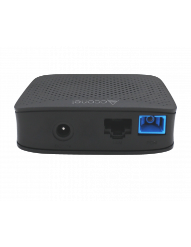 Acconet xPon Onu/Ont with 1× Gbit LAN 2.4Ghz, Up to 2.5Gb downlink/1.25Gb uplink, 1× SC/UPC port, 1 Gbps LAN, 12V DC Psu, xPon CPE, AC-Fib-Xpon1-WiFi4