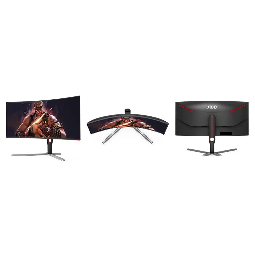 AOC CU34G3S Gaming Monitor|Curved 34 inch|VA QHD 3440 x 144 165Hz|1ms|HDMI DP|VESA|Flicker Free;|Low Blue Mode| FreeSync Premium