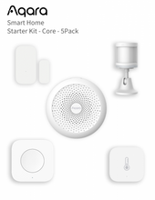 Load image into Gallery viewer, Aqara Smart Home Starter Kit Core, incl Door &amp; Window Contact Sensor, Temperature &amp; Humidity Sensor, Motion Sensor, Wireless Mini Switch, Hub M1S Gen2
