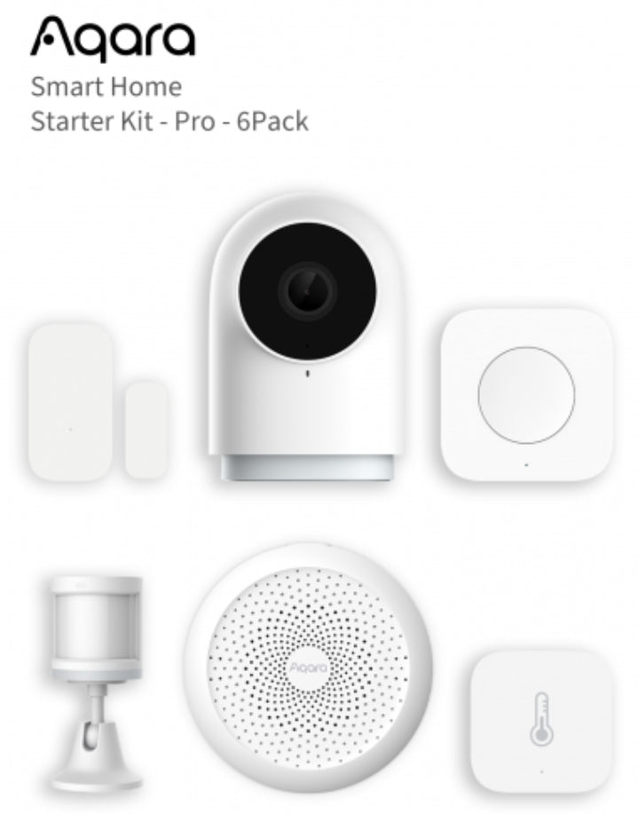 Aqara Smart Home Starter Kit Pro, Includes Motion Sensor, Camera Hub G2H-Pro, Wireless Mini Switch, Hub M1S Gen2, Door and Window Contact Sensor
