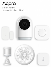 Load image into Gallery viewer, Aqara Smart Home Starter Kit Pro, Includes Motion Sensor, Camera Hub G2H-Pro, Wireless Mini Switch, Hub M1S Gen2, Door and Window Contact Sensor
