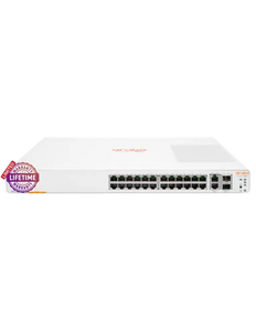 HPE Networking Instant On 1960 2SFP+ 24 Port  370W Switch, Smart-managed layer 2+, 24x PoE GbE ports, 2 Dedicated 10G SFP+ | ARU-IO-SW196024G-370W