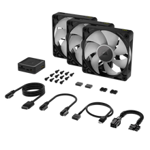 Load image into Gallery viewer, CORSAIR RX RGB Series; iCUE LINK RX120 RGB; 120mm Fan; Triple Pack, Noise level (high speed): 36 dB, Maximum airflow: 73.5 cfm, Product colour: Black
