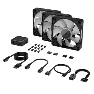 CORSAIR RX RGB Series; iCUE LINK RX120 RGB; 120mm Fan; Triple Pack, Noise level (high speed): 36 dB, Maximum airflow: 73.5 cfm, Product colour: Black