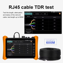 Load image into Gallery viewer, Fiber Optic Reflectometer MOT-73 OTDR 1310/1550nm 1610nm 28/26/24dB 7" Touch Screen VFL OLS OPM Event Map Ethernet Cable Tester
