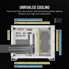 Load image into Gallery viewer, Corsair 2500D Airflow Micro ATX Dual Chamber PC Case, Midi Tower, PC CASE, White, ATX, 18 cm, 40 cm, Width: 304 mm, Depth: 469 mm, Height: 376 mm
