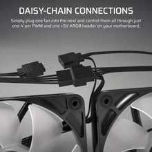 Load image into Gallery viewer, CORSAIR RS120 ARGB 120mm PWM Fans Triple Pack, Fan diameter: 12 cm, Noise level (high speed): 36 dB, Maximum airflow: 72.8 cfm, Product colour: White
