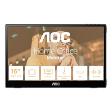 Load image into Gallery viewer, AOC-16T3E Portable Monitor USB-C Powered | 15.6-inch | IPS Full HD (FHD) 1920 x 1080 Display Resolution |USB-C Powered × 2 | Carry case | Pivot | VESA
