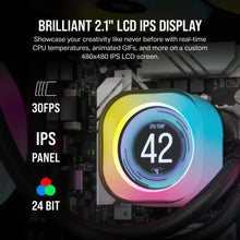 Load image into Gallery viewer, Corsair iCUE Link H150i LCD Liquid CPU Cooler - QX120 RGB Fans - 360mm Radiator - Fits Intel LGA 1700; AMD AM5 - iCUE LINK System
