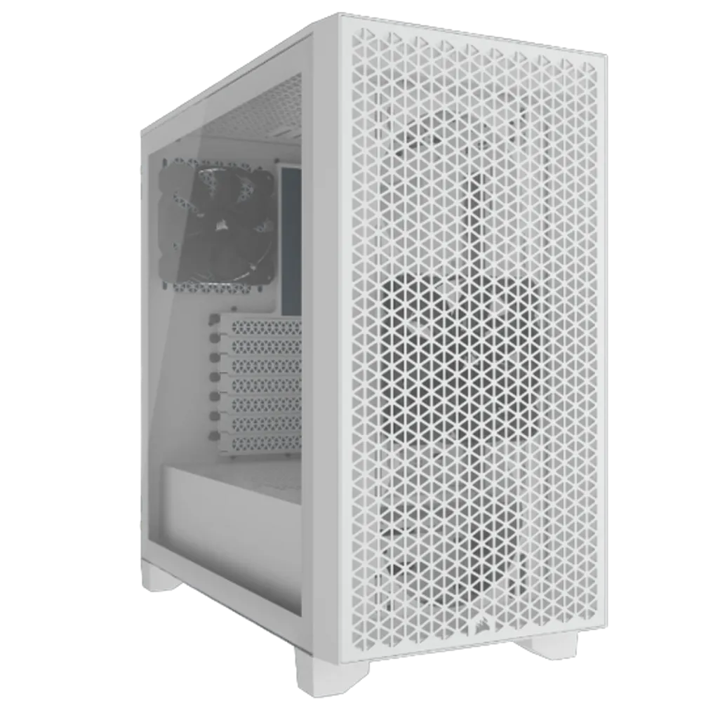 Corsair CC-9011252-WW 3000D Tempered Glass Mid-Tower PC CASE White, Supported HDD sizes: 2.5,3.5