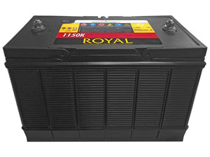 Royal Semi-Sealed Lead Acid Battery 12V100Ah, 100AH Amperage per Hour, 12V Voltage, Threaded Stud Terminal Connection, 240 x 320 x 175mm, Weight 22kg