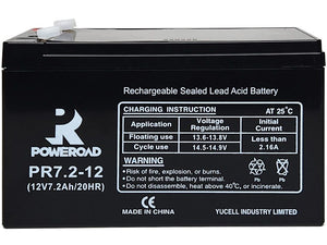 NOVA Sealed Lead Acid Battery 12V7Ah, Backup Power in case of loss of Power, with 7Ah Amperage per Hour, 12 Volts, Tab Connector, 153 x 66 x 94mm, 2kg